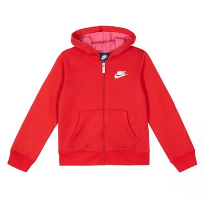 Nike Boys' red full zip hoodie